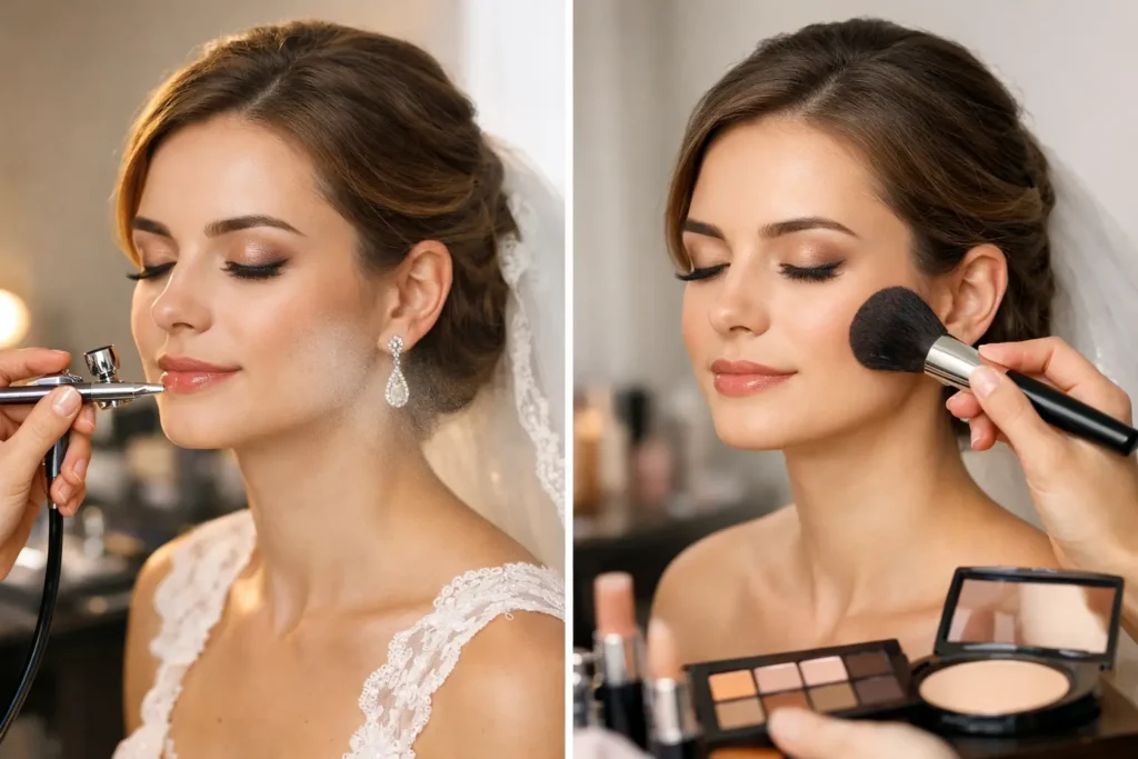 Airbrush Makeup vs Traditional Makeup for Brides