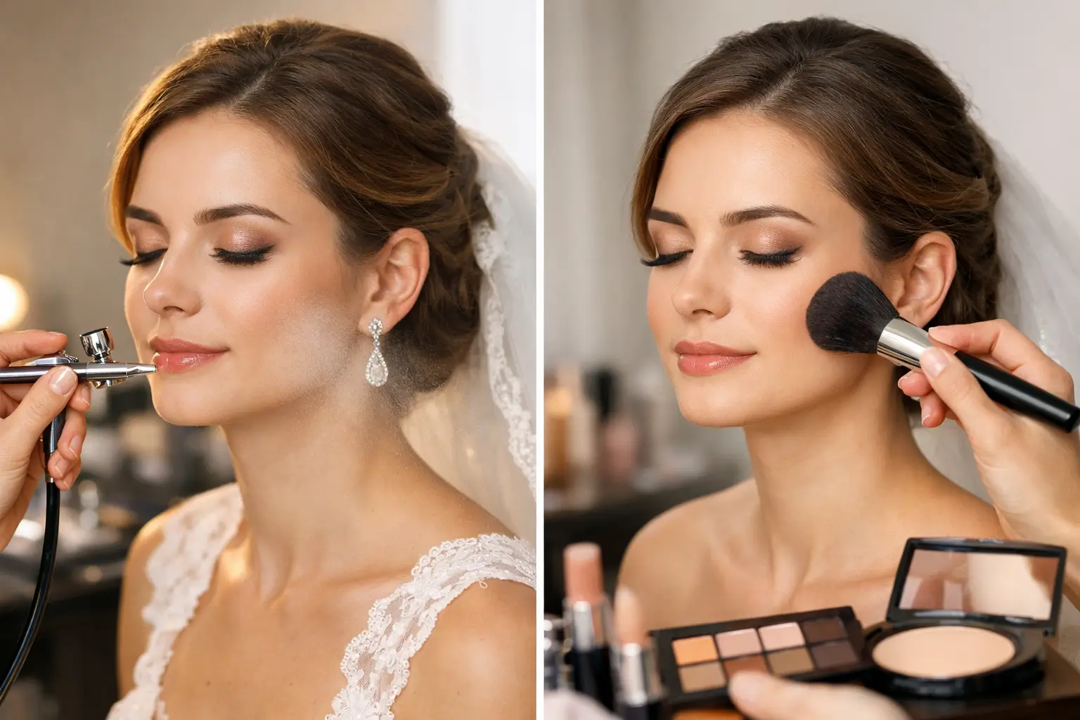 Airbrush Makeup vs Traditional Makeup for Brides