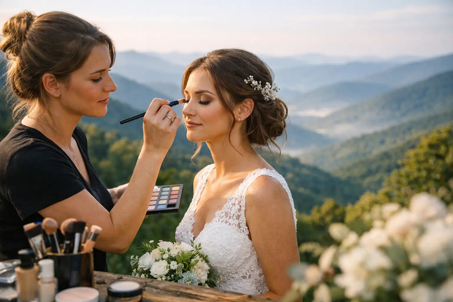 Blue Ridge Elopement Makeup Artist Planning