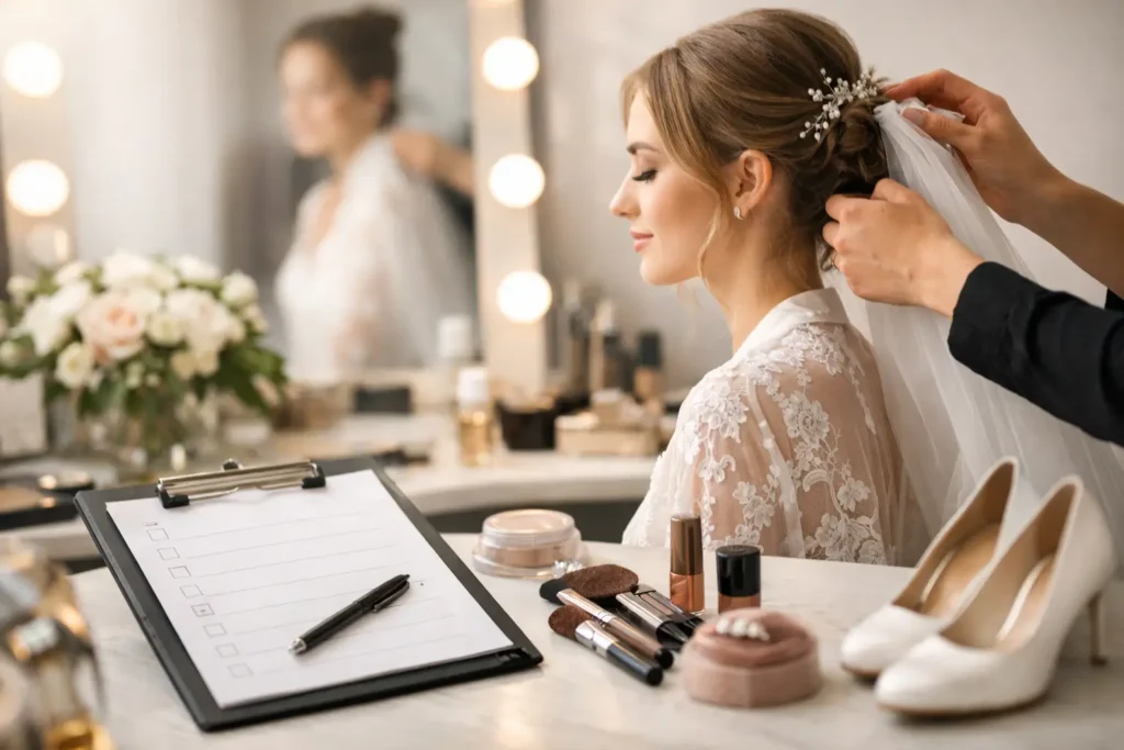 Bridal Trial Checklist Review for Wedding Day